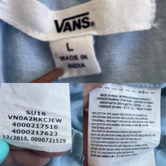 Vans Women's Mars Light Blue Denim Chambray Romper Size Large Removable Straps - Picture 5 of 7